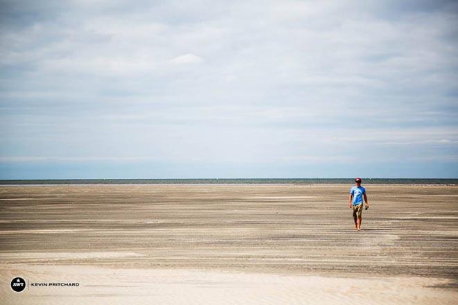 Russ Faurot on the beach - 2014 Starboard Hatteras Wave Jam ©  Kevin Pritchard / AWT http://www.americanwindsurfingtour.com/